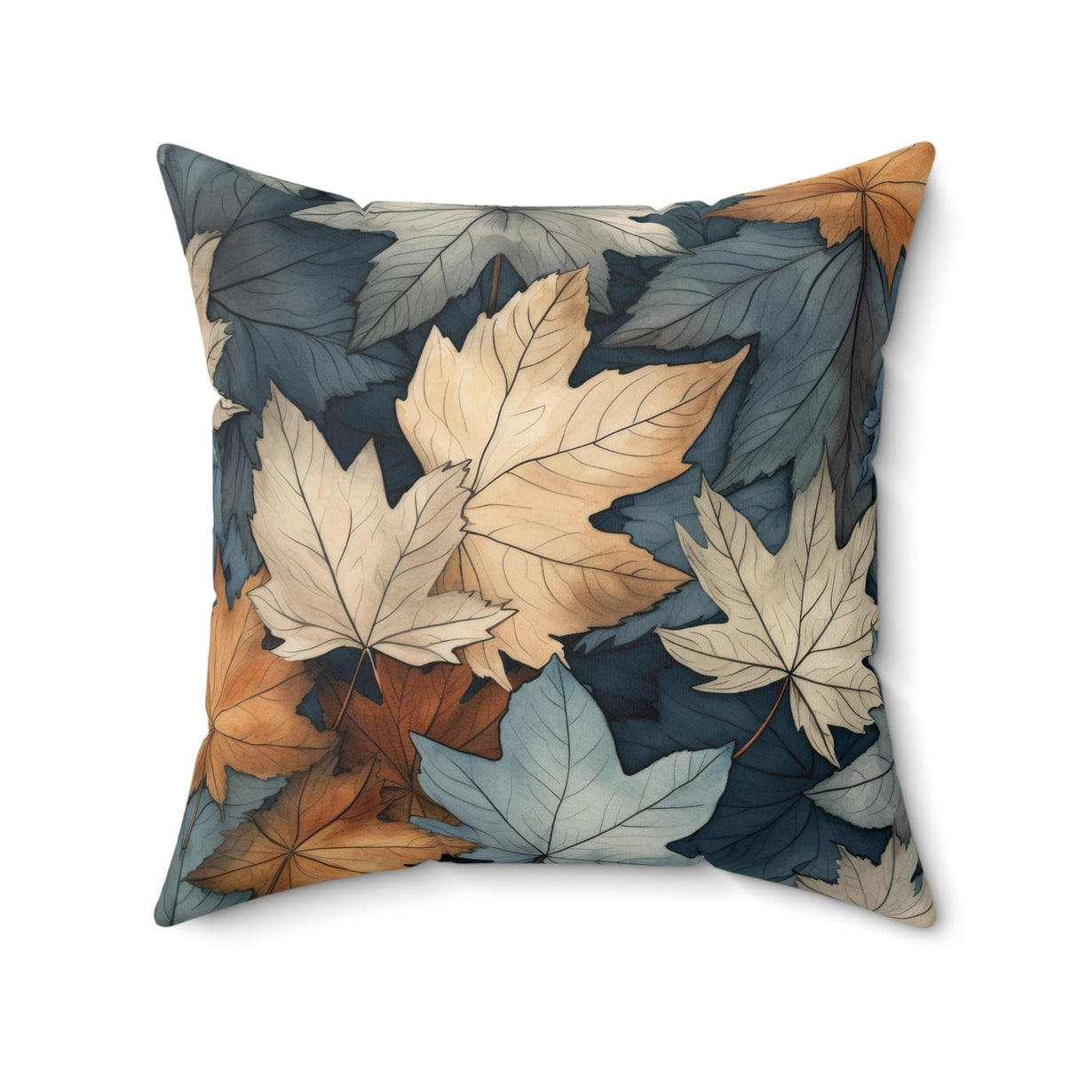 Fall Pillow, Throw Pillow Covers, Blue Autumn Leaves Decor, Pillowcase, Pillow Cover, Nature Pillow, Couch Pillow, Neutral Gray Home Decor