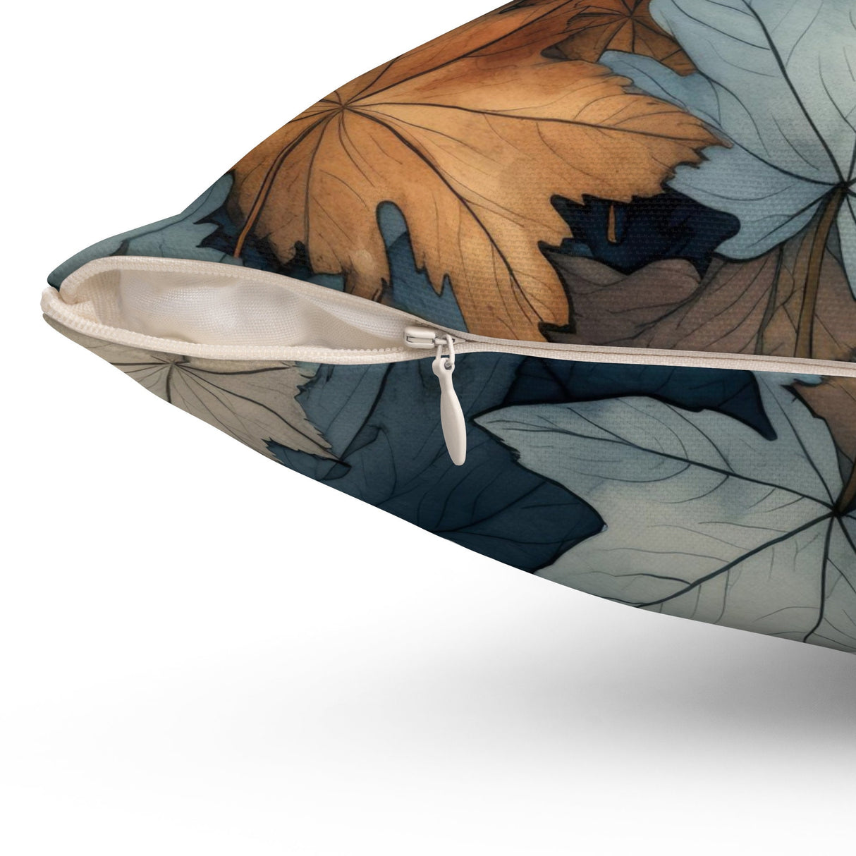 Fall Pillow, Throw Pillow Covers, Blue Autumn Leaves Decor, Pillowcase, Pillow Cover, Nature Pillow, Couch Pillow, Neutral Gray Home Decor