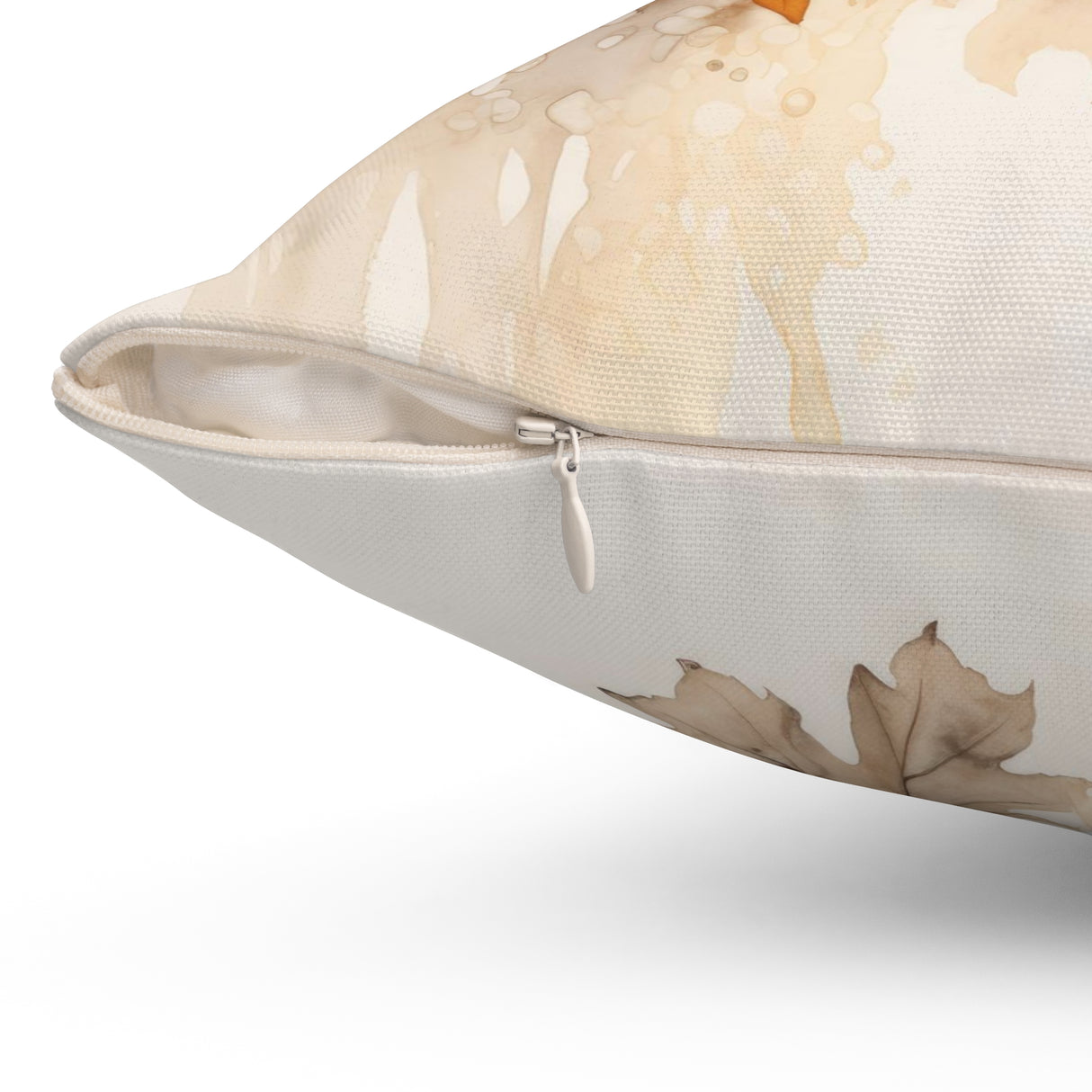 Brown & Gray Fall Leaves Throw Pillow & Covers