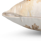 Brown & Gray Fall Leaves Throw Pillow & Covers