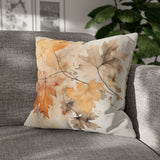 Brown & Gray Fall Leaves Throw Pillow & Covers